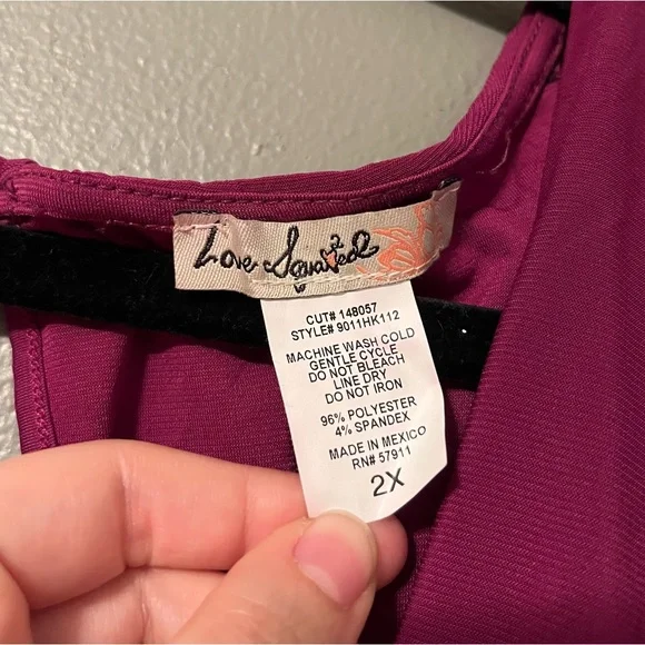 NWOT Love Squared Sz 2X Fuschia 3/4 Length Jumpsuit! - Picture 2 of 7